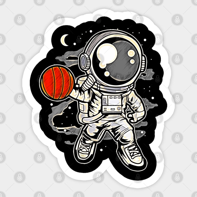 Astronaut Basketball • Funny And Cool Sci-Fi Cartoon Drawing Design Great For Any Occasion And For Everyone Sticker by TeesHood